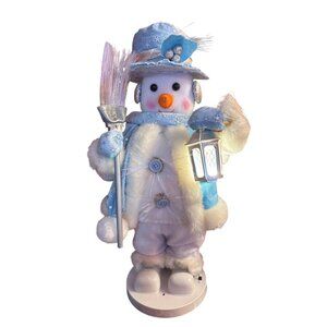 Animated Snowman Figurine With LED Lantern & Broom